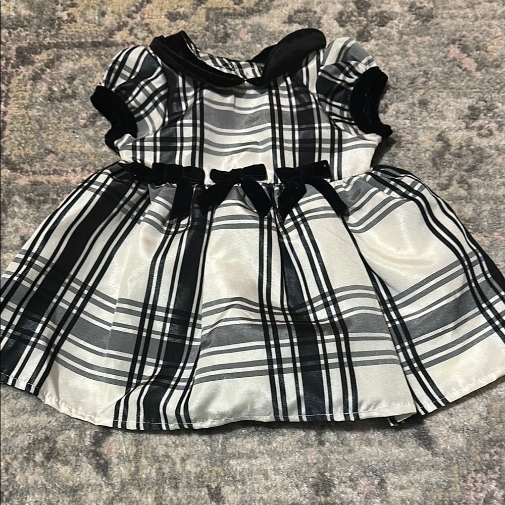 Plaid Black and White Kids Dress
